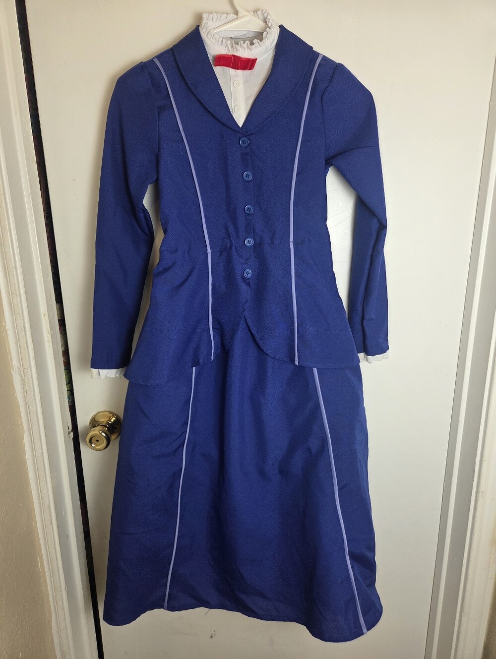 Mary Poppins Disney Girls Costume Dress Blue Size 6/8 Long Sleeves Halloween